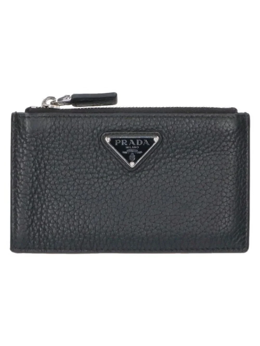 Prada Leather Coin Purse with Triangular Plate